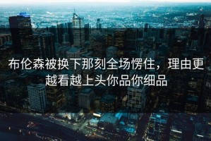 布伦森被换下那刻全场愣住，理由更越看越上头你品你细品