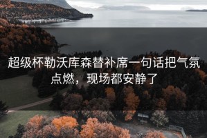 超级杯勒沃库森替补席一句话把气氛点燃，现场都安静了