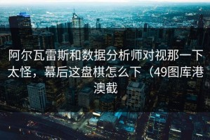 阿尔瓦雷斯和数据分析师对视那一下太怪，幕后这盘棋怎么下（49图库港澳截