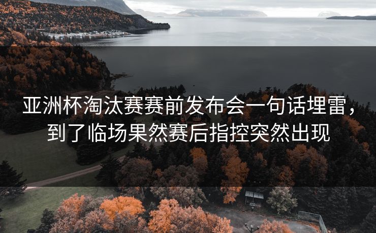 亚洲杯淘汰赛赛前发布会一句话埋雷,到了临场果然赛后指控突然出现 亚洲杯淘汰赛赛前发布会一句话埋雷,到了临场果然赛后指控突然出现