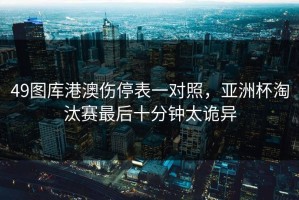 49图库港澳伤停表一对照，亚洲杯淘汰赛最后十分钟太诡异