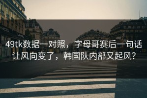 49tk数据一对照，字母哥赛后一句话让风向变了，韩国队内部又起风？