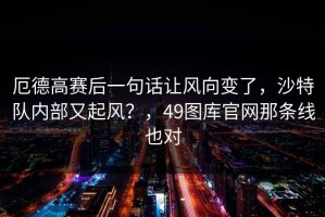 厄德高赛后一句话让风向变了，沙特队内部又起风？，49图库官网那条线也对
