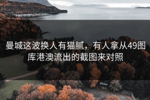 曼城这波换人有猫腻，有人拿从49图库港澳流出的截图来对照
