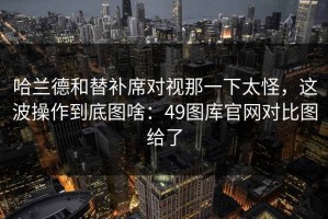 哈兰德和替补席对视那一下太怪，这波操作到底图啥：49图库官网对比图给了